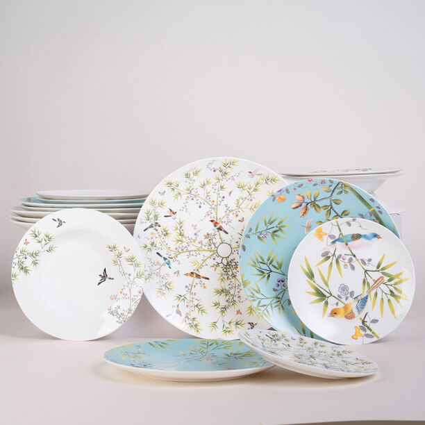 La Mesa white/green bone porcelain 16 pc dinner set image number 6