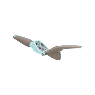 Alberto stainless steel garlic presser with blue and brown handle