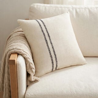 Homez White Vertical Stripe Cushion Cover, 45*45Cm