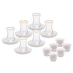 La Mesa 18 Piece Tea and Coffee Set Serve 6 Persons Biege Metalic Effect image number 1