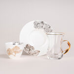La Mesa white glass and porcelain coffee and tea cups set 21 pcs image number 1