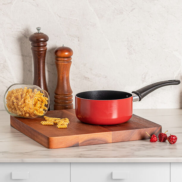 Alberto Non Stick Round Sauce Pan With Bakelite Handle Red  image number 0
