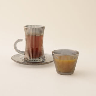 Dallaty 18pcs glass tea and coffee set, grey