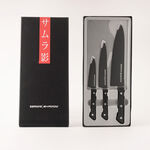 Samura pros set 3pcs stainless steel kitchen knives in black image number 5