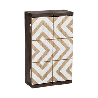 Tea Box 6 Sections Brown and White