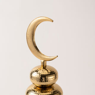 تحفة ديكور رمضاني معدن باللون الذهبي من هومز 17*17*46 سم