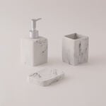 هومز طقم اكسسوارات حمام 3 قطع بولي ريزين، أبيض image number 0