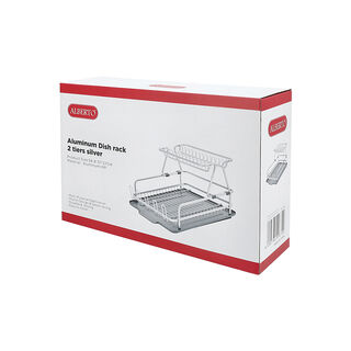 Alberto silver aluminum dish rack 2 tiers 56.8*37*27 cm