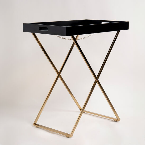 Butler Table Tray Top Gold With Black image number 1