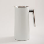 Dallaty 1L white steel vacuum flask with wooden handle image number 1