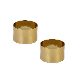 Manuscript Napkin Ring Set Of 2 Gold