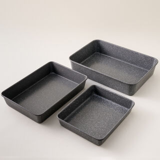 Alberto carbon steel roaster set 3pcs 11inch,13inch, 15inch in grey