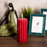 Pillar Candle Rustic, Ridge Burgundy Berry  image number 3