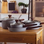 Alberto 7Pcs Non Stick Grey Cookware Set image number 4