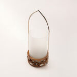Homez handcrafted wooden lantern 15*15*37 cm image number 3