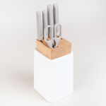 Alberto stainless steel knife set with wooden knife block 6 pcs image number 1