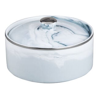 1Pc Porcelain Date Bowl Marble Blue Silver