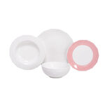 16 Pcs Dinner Set Lacy Pink & White image number 0