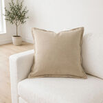 Homez Beige Plain Cushion Cover, 50*50Cm image number 1