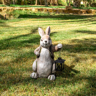 Rabbit With Black Lantern 23.5*23*40 cm