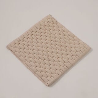 Boutique Blanche cotton square cushion cover 45*45cm, white