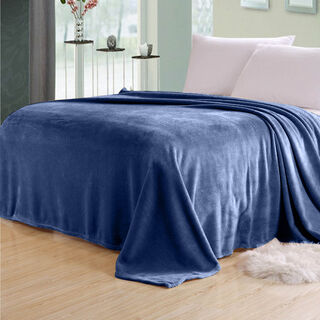 Cottage micro flannel blanket polyester navy 150*220 cm