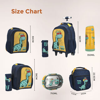 Large backpack with pencil case  ,15 inches , Dino