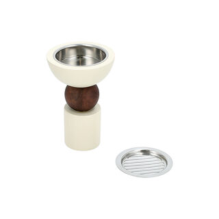 Oud Burner Wood And Marble Dia 11* Ht: 17 Cm