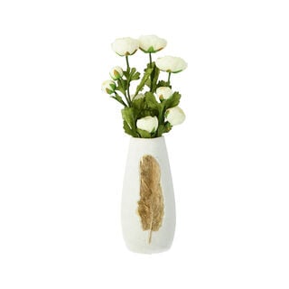 Ceramic Vase Feather Gold 