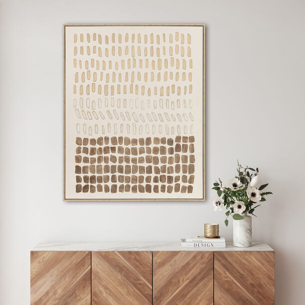 هومز لوحة جدارية كانفاس بإطار خشبي، بيج 80*100سم image number 1