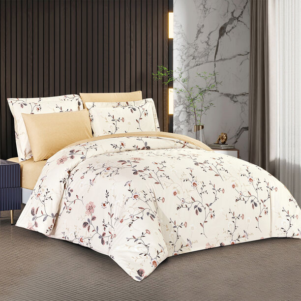 Unique home 6pc branch floral twin cotton comforter set 170*240cm image number 0