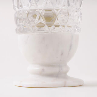 Homez glass candle with banswara marble base in gift box