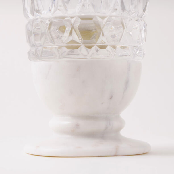 Homez glass candle with banswara marble base in gift box image number 2