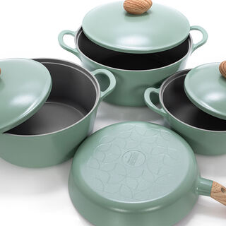 Neoflam Retro 7 Pieces Ceramic Cookware Set Green 