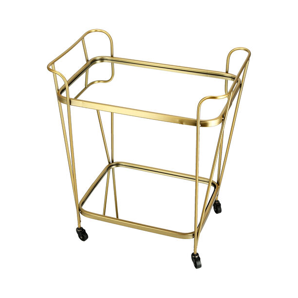 2 Tiers Metal Serving Trolley Gold  image number 0