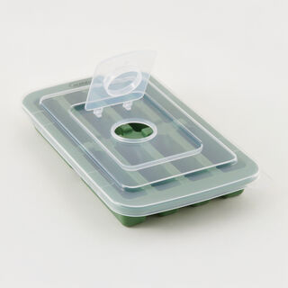 البرتو قالب ثلج سيليكون مستطيل مع غطاء أخضر 8 فتحات