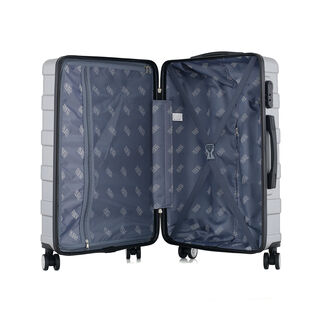 3 Piece Abs Trolley Case Set Horizontal Stripes Silver 20/24/28"