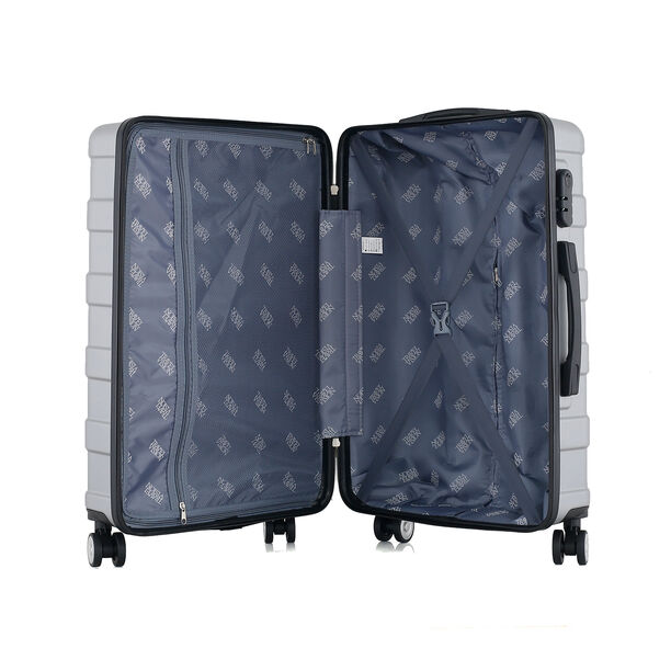 3 Piece Abs Trolley Case Set Horizontal Stripes Silver 20/24/28" image number 10