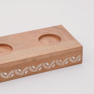 Pearl Collection La Mesa 2 Serving Bowl With Wood Base, 33*16*12 cm