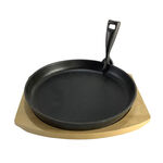 Cast Iron Round Pan With Wood Base image number 0