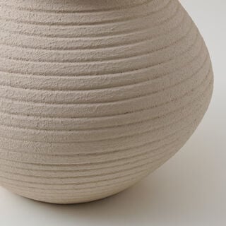 Homez Clay Stone Vase 29*29*25Cm, Offwhite