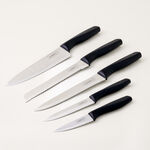 Alberto 6 piece stainless steel and black wood knife block set image number 2