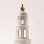 Homez white ceramic candle holder 14.8*14.8*40.5 cm image number 1
