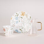 Dallaty white glass and porcelain Tea and coffee cups set 18 pcs image number 1