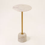 Homez drink table 28*28*56 cm marble, white image number 0