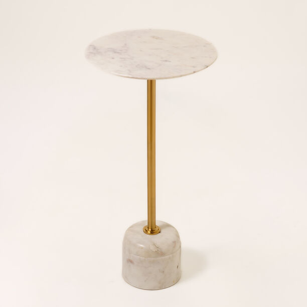 Homez drink table 28*28*56 cm marble, white image number 0