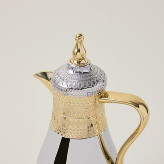 Dallaty jambiyah set of 2 gold & silver steel vacuum flask