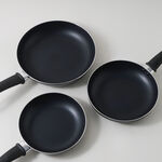 Alberto 3pcs aluminum frypan set, black image number 4