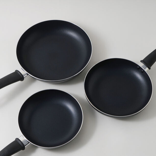 Alberto 3pcs aluminum frypan set, black image number 4
