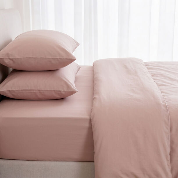 Boutique Blanche Fitted Sheet 100% Cotton 300Tc Sateen Queen, Blush 160*200 Cm image number 5